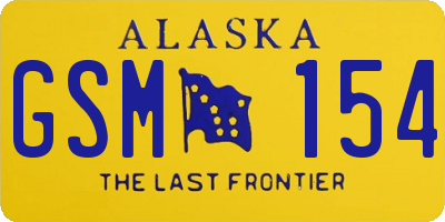 AK license plate GSM154