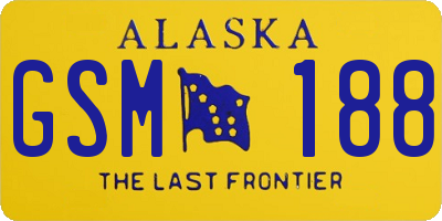 AK license plate GSM188