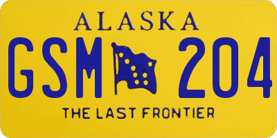 AK license plate GSM204