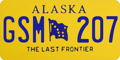 AK license plate GSM207