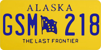 AK license plate GSM218