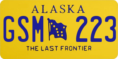 AK license plate GSM223