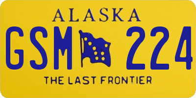 AK license plate GSM224