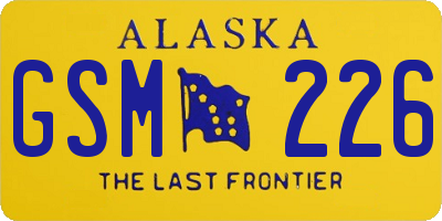 AK license plate GSM226