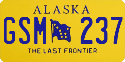 AK license plate GSM237