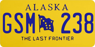 AK license plate GSM238