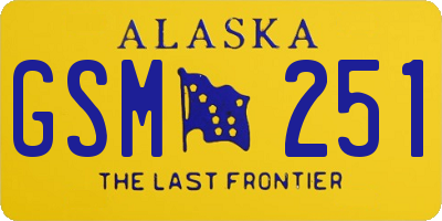 AK license plate GSM251