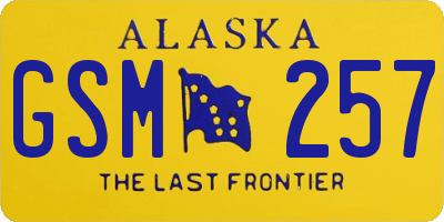 AK license plate GSM257