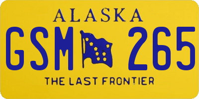 AK license plate GSM265