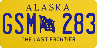 AK license plate GSM283