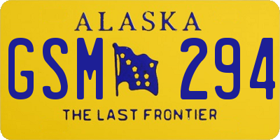 AK license plate GSM294