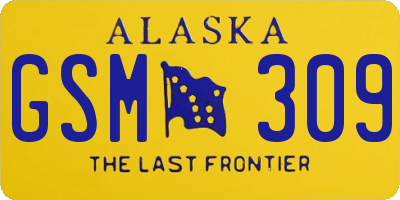 AK license plate GSM309