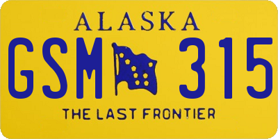 AK license plate GSM315