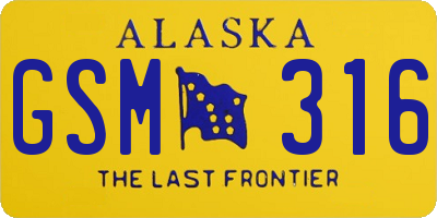 AK license plate GSM316