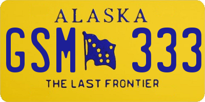 AK license plate GSM333