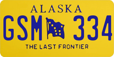 AK license plate GSM334