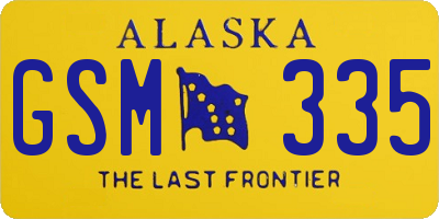 AK license plate GSM335