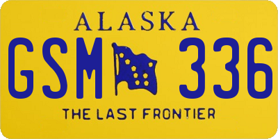 AK license plate GSM336
