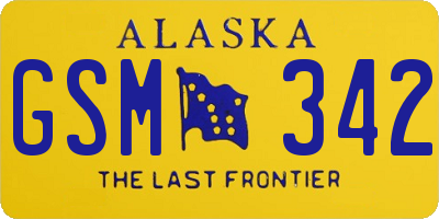 AK license plate GSM342