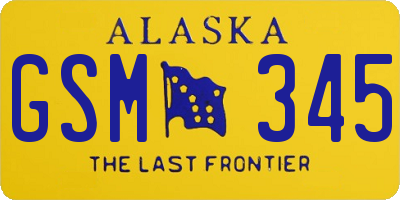 AK license plate GSM345