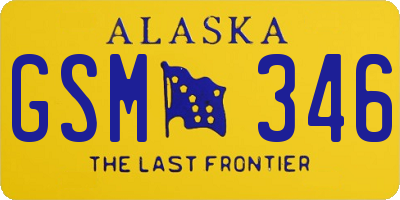 AK license plate GSM346