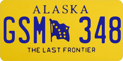 AK license plate GSM348