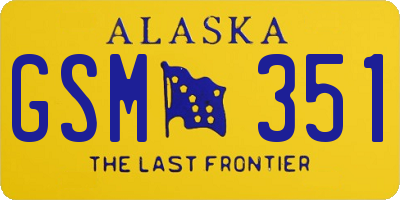 AK license plate GSM351