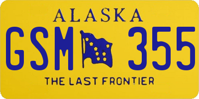 AK license plate GSM355