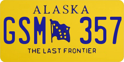 AK license plate GSM357