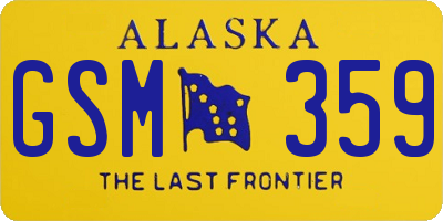 AK license plate GSM359