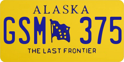 AK license plate GSM375