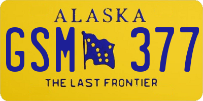 AK license plate GSM377