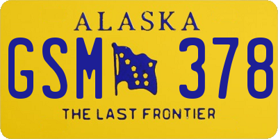 AK license plate GSM378