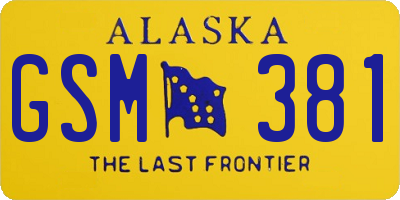 AK license plate GSM381