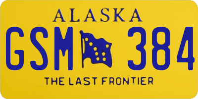 AK license plate GSM384