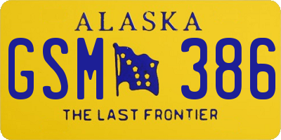 AK license plate GSM386