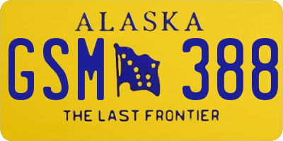 AK license plate GSM388