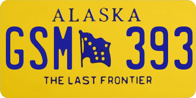 AK license plate GSM393