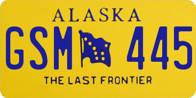 AK license plate GSM445