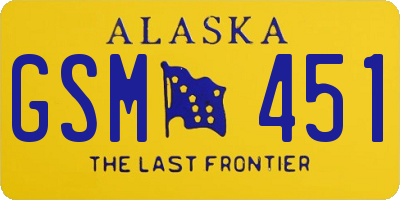 AK license plate GSM451