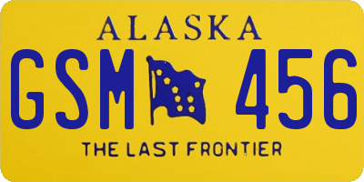 AK license plate GSM456