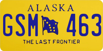 AK license plate GSM463
