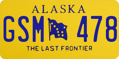 AK license plate GSM478