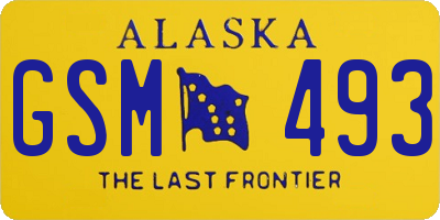 AK license plate GSM493