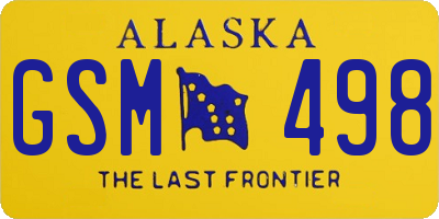 AK license plate GSM498