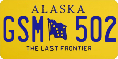 AK license plate GSM502