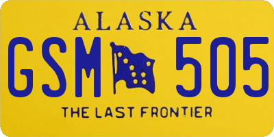 AK license plate GSM505
