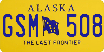 AK license plate GSM508