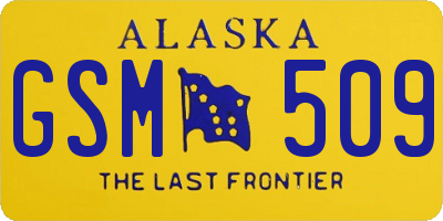 AK license plate GSM509