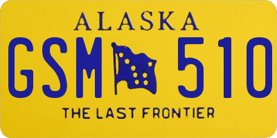 AK license plate GSM510